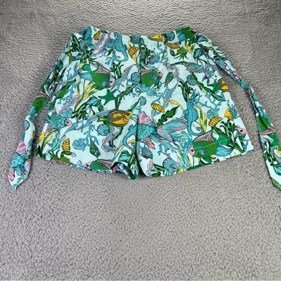kate spade Pants - Kate Spade Shorts Womens 2 Blue Under The Sea Tie Waist in Low Tide High Rise